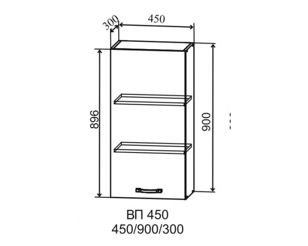 Тренто ВП 450 шкаф верхний высокий правый (Штукатурка белая/корпус Серый) в Новосибирске