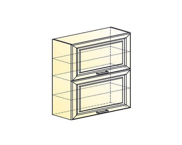 Мишель Шкаф навесной L800 Н900 (2 дв. гл. гориз.) (эмаль) (белый/белый)