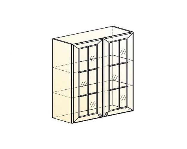 Мишель Шкаф навесной L800 Н900 (2 дв. реш.) (эмаль) (белый/белый)