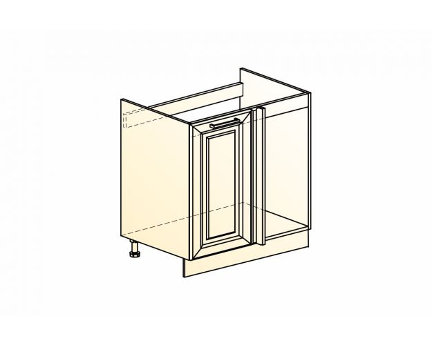 Монако Шкаф рабочий под мойку угл. L800 (1 дв. гл.) (Белый/Белый матовый)