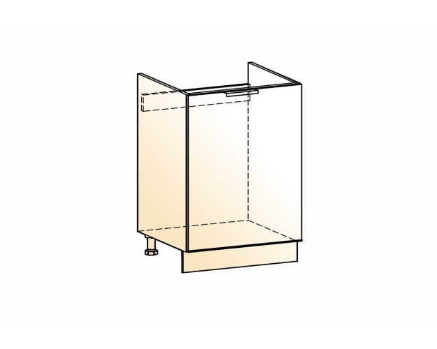 Стоун Шкаф рабочий под мойку L600 (1 дв. гл.) (белый/камень светло-серый)