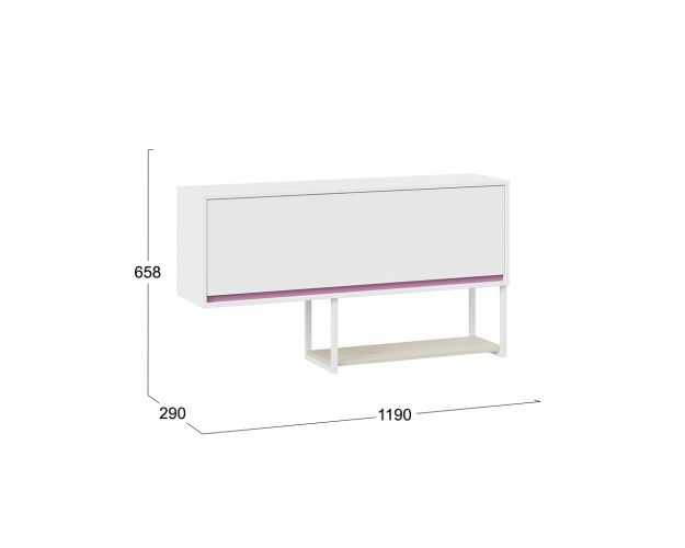 Шкаф навесной Сканди дуб гарден / белый / лиловый